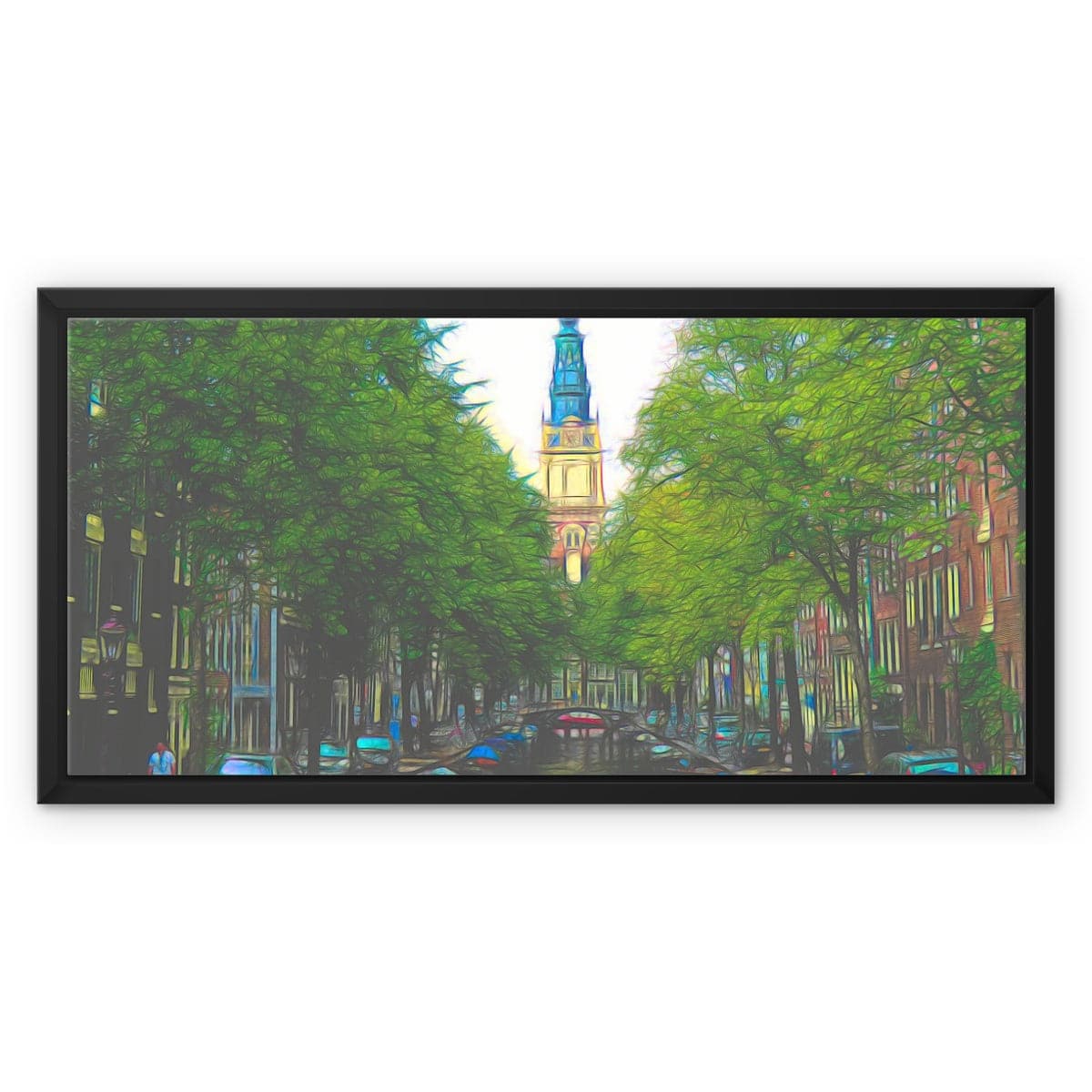 Amsterdam Canal Framed Canvas