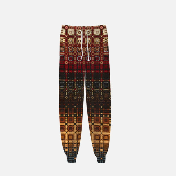 Red Green and yellow exclusive pattern  Mid-Rise Pocket Sport/Trainer Sweatpants