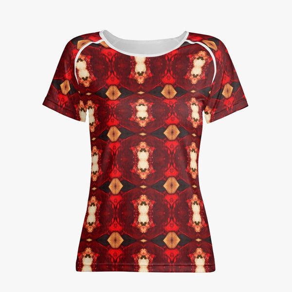 Active Red Yoga top. Handmade  Women T-shirt, Sports/Yoga Top by Sensus Studio Design