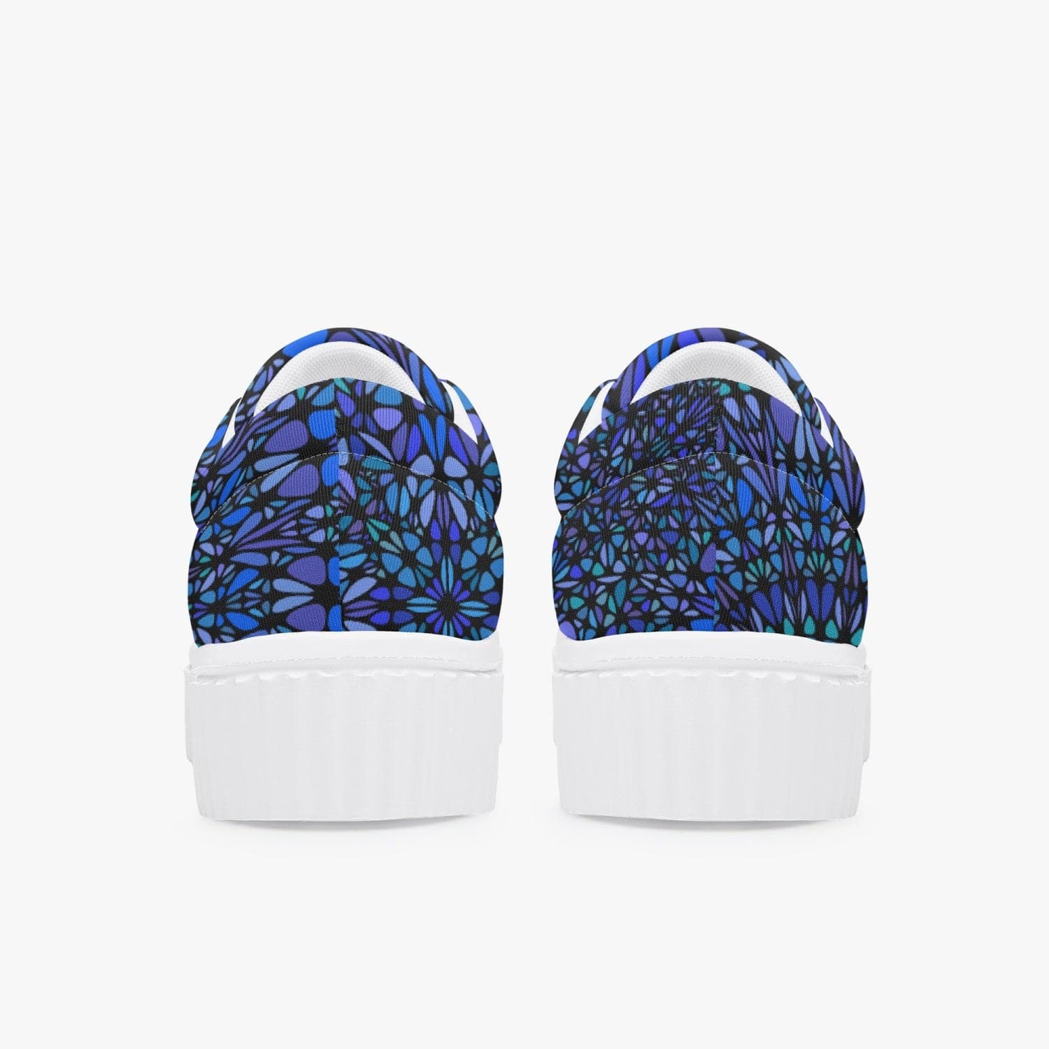 Blue mandala Women’s Low Top Platform Sneakers, designed by Sensus Studio Design