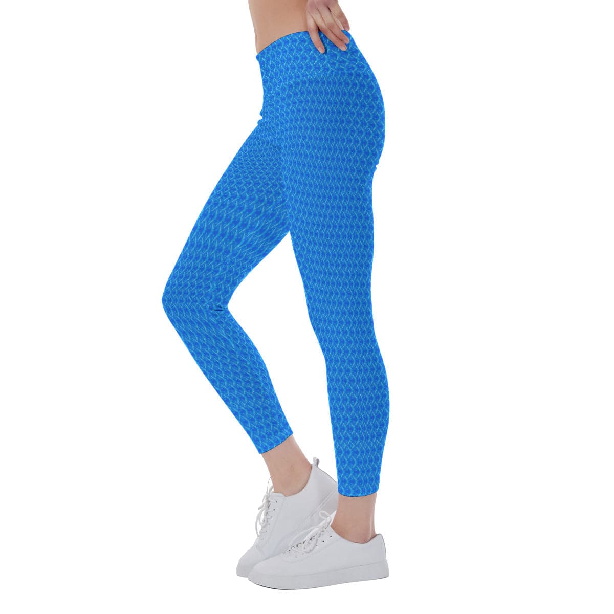Blue fine patterend trendy Yoga Pants/Leggings, by Sensus Studio Design