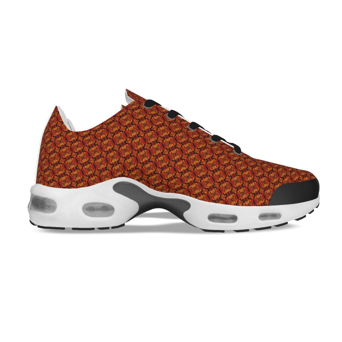 Orange Snake Design, Stylish Men's Air Cushion Sports Shoes, by Sensus Studio Design