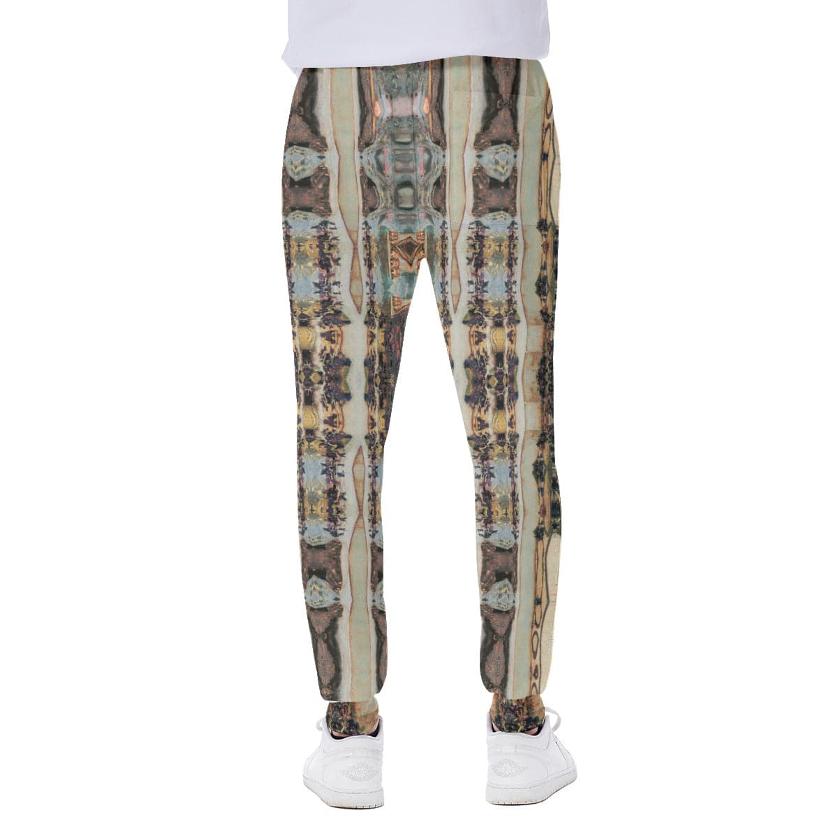 Sand and Olive Pillars patterned  Men's Sports and activity Sweatpants, by Sensus Studio Design