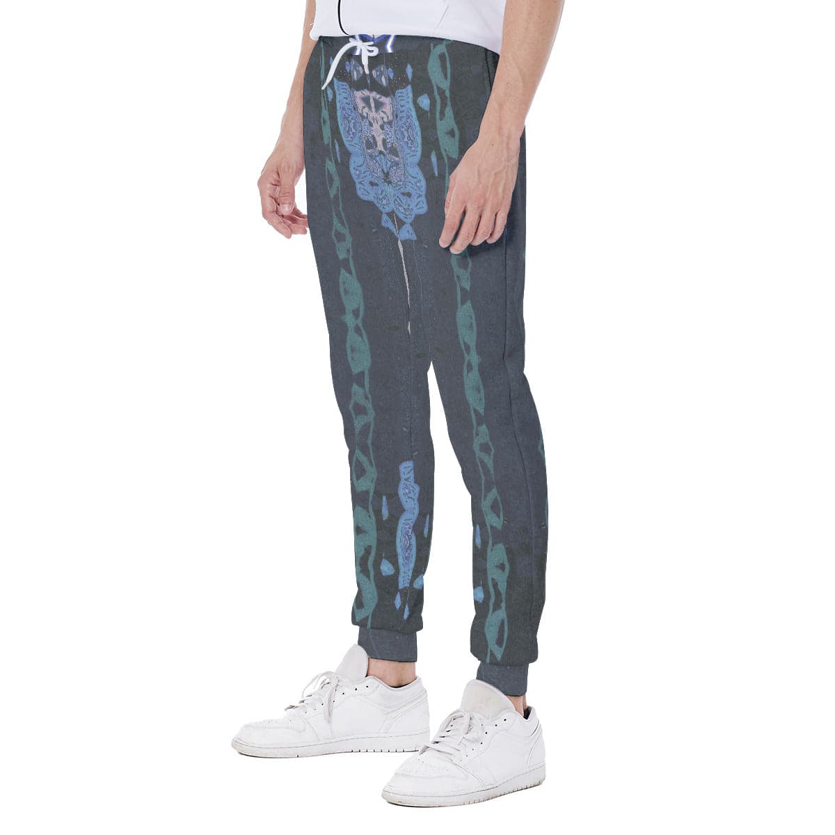 Blue in Blue Fantasy Patterned Men's  Sports and activity Sweatpants, by Sensus Studio Design