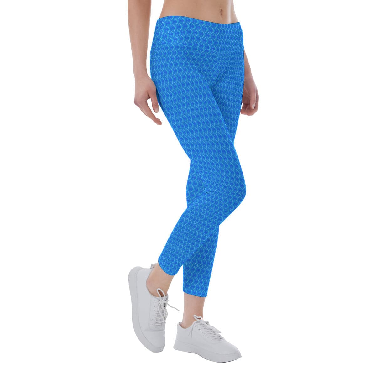 Blue fine patterend trendy Yoga Pants/Leggings, by Sensus Studio Design