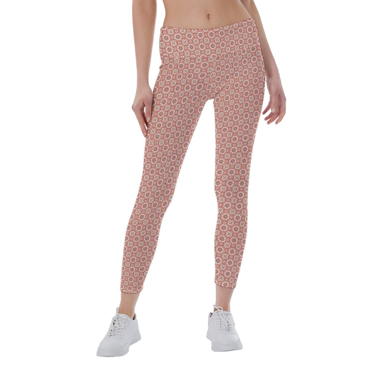 Pink flower patterned  Women's Yoga Leggings, by Sensus Studio Design