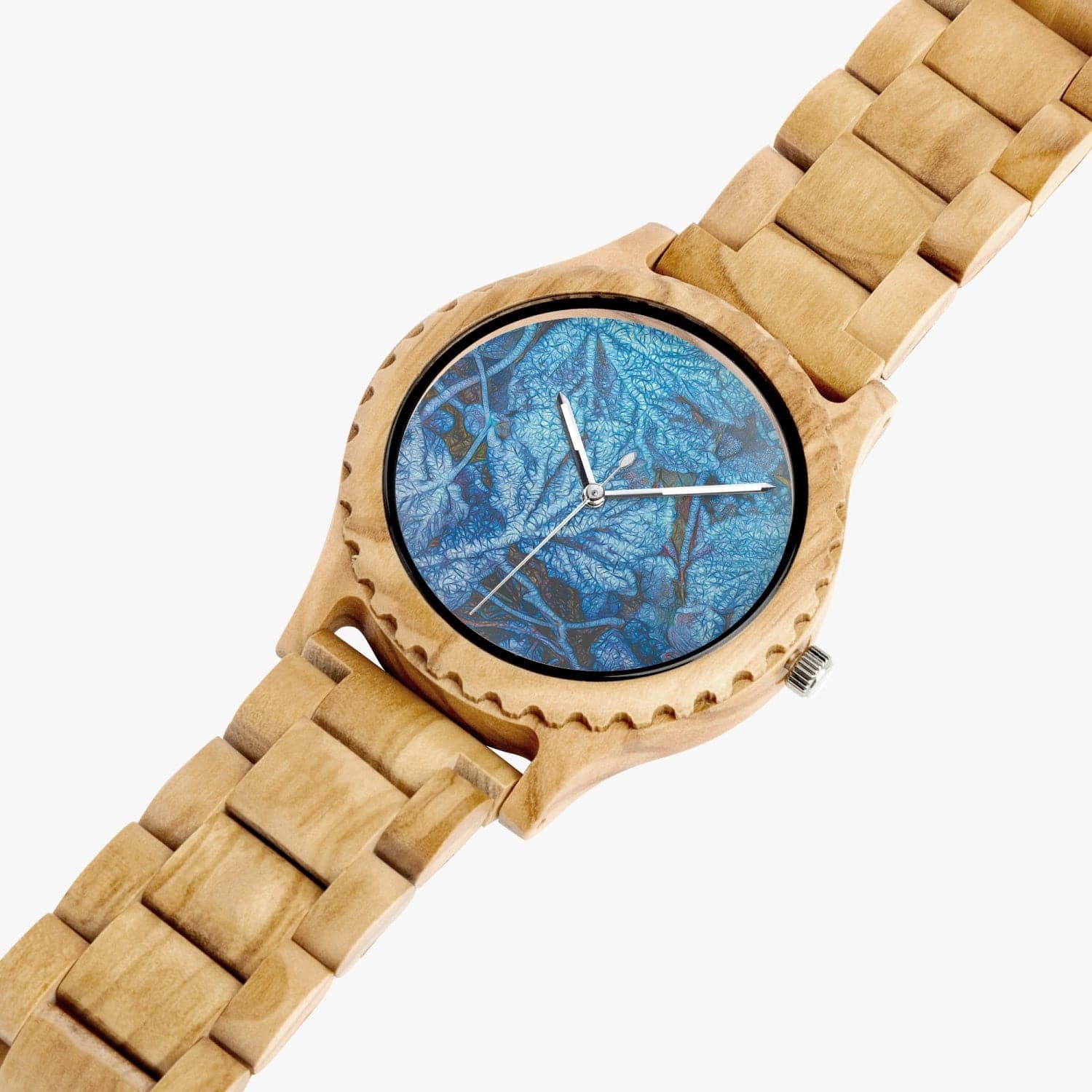 Frosted Leafs,  Olive Lumber Wooden Watch, designed by Sensus Studio Design