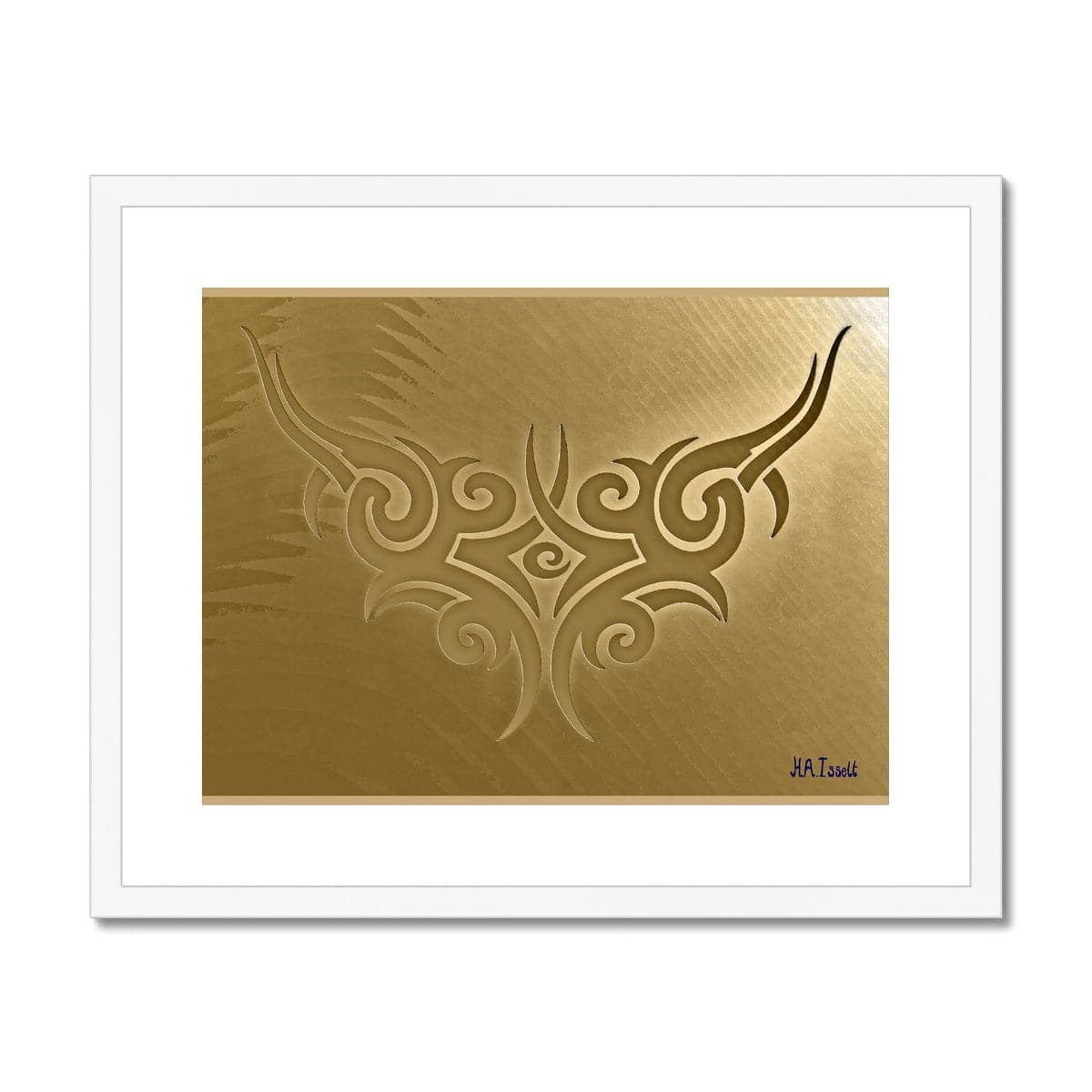 Abstract Pattern Gold Framed & Mounted Print