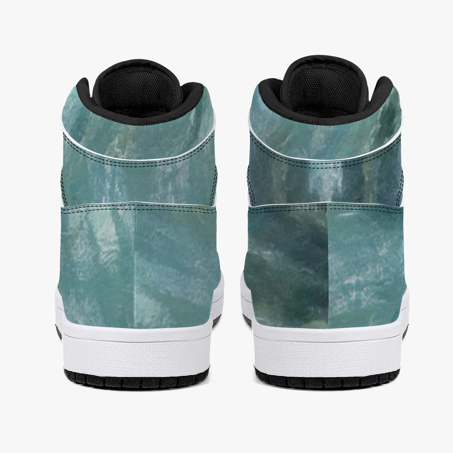 'Mountain Stream Green' High-Top Leather Sneakers - White / Black, design: Humphrey Isselt for Sensus Studio