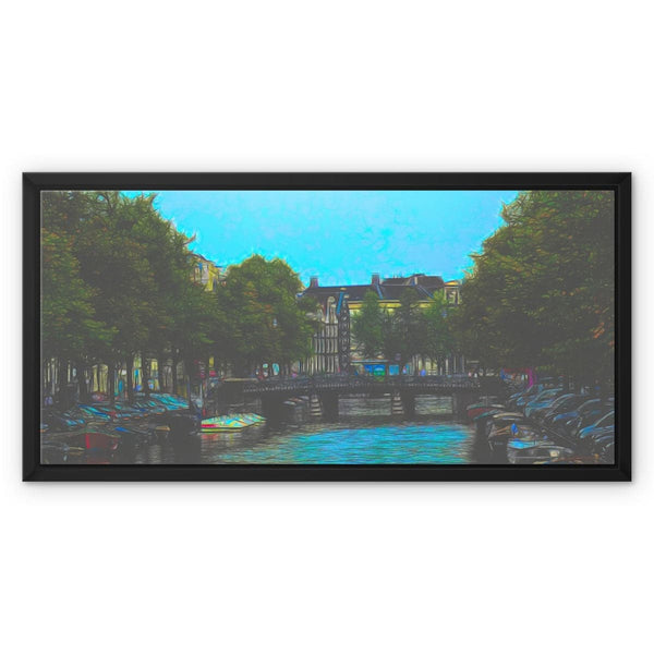 Amsterdam Canal, art in Framed Canvas, by Sensus Studio