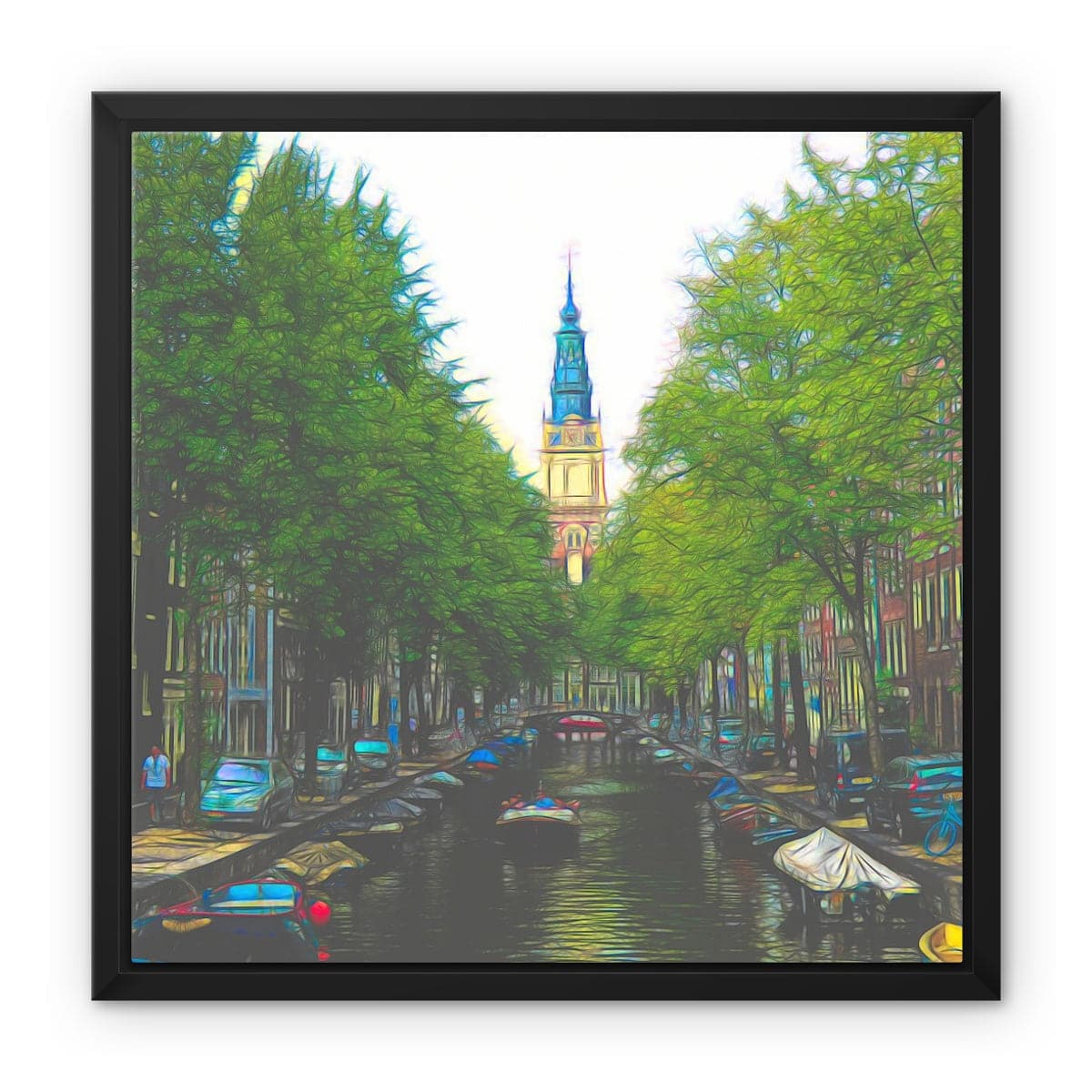 Amsterdam Canal Framed Canvas