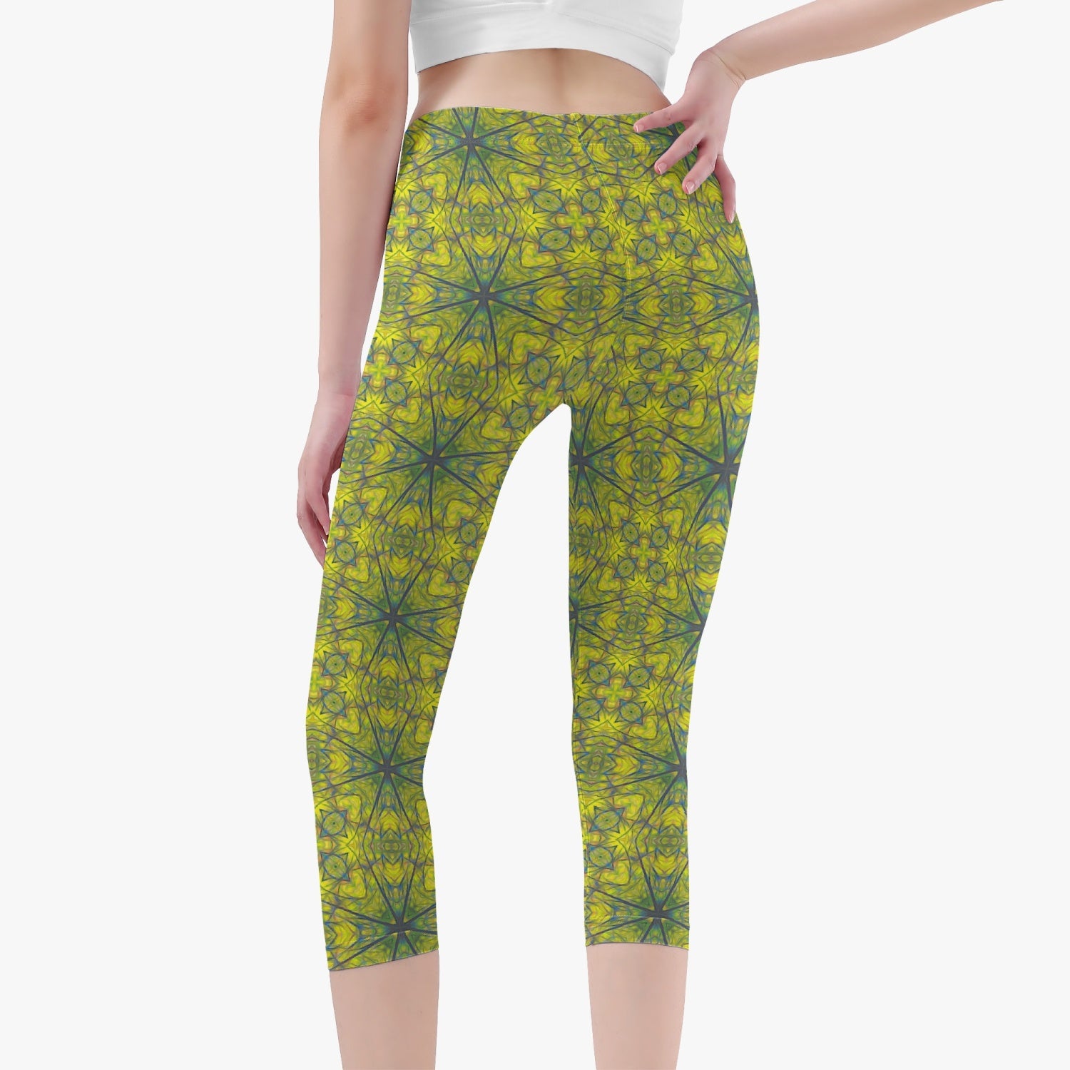 Green Heart Chacra Short Type Yoga Pants, by Sensus Studio Design