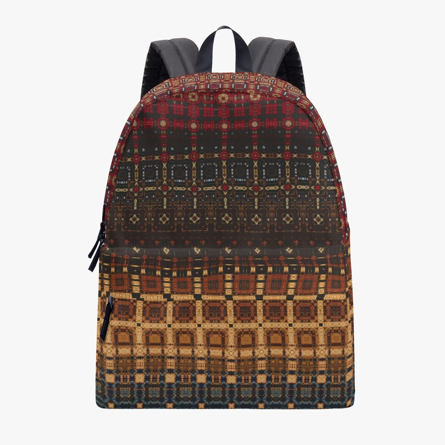 Orange and brown patterned Cotton Canvas Backpack, by Sensus Studio Design