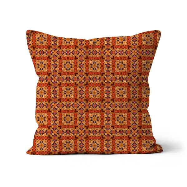 Orange snake crossed pattern Cushion