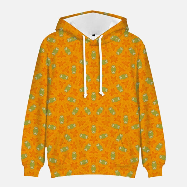 Yellow Buttercup patterned trendy  Round Collar Hoodie, by Sensus Stduio Design