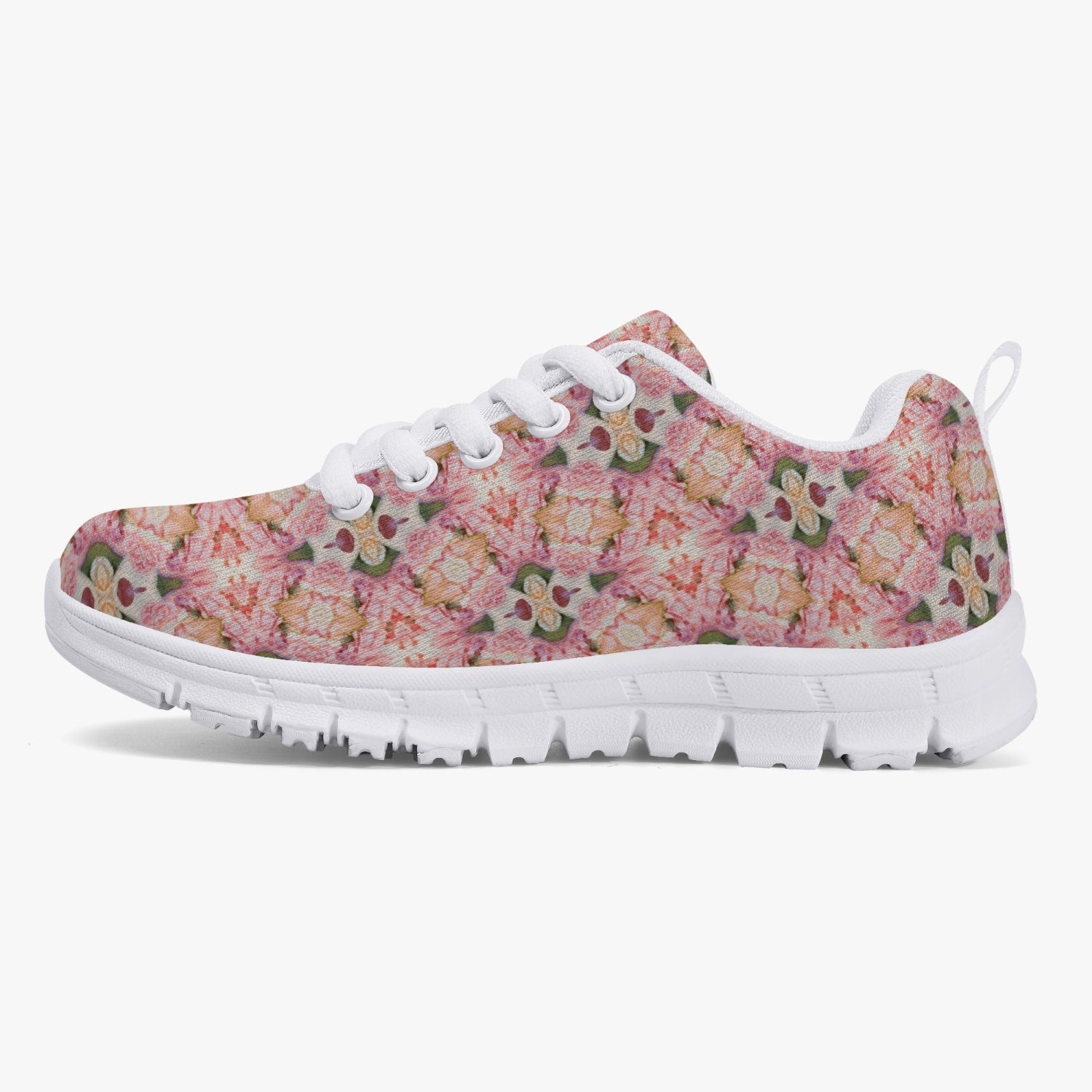 Spring Time Pink Kids' Lightweight Mesh Sneakers - White