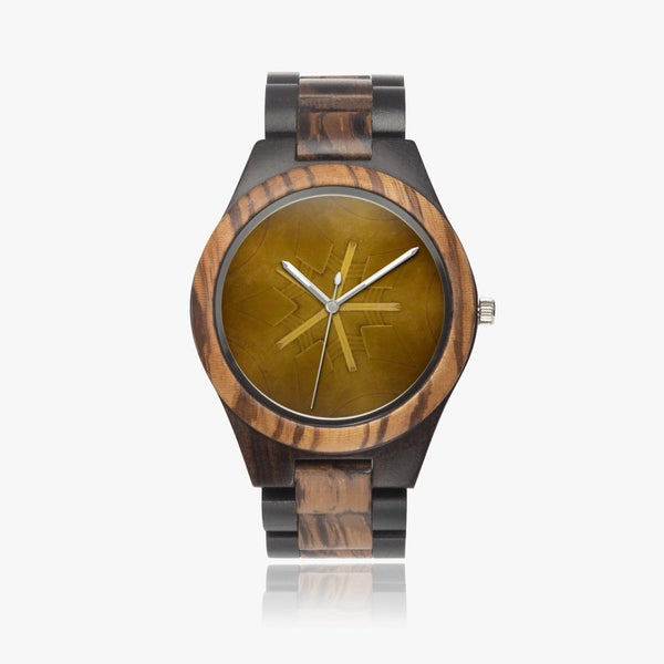 'Gold on Brown 4 Ebony Wooden Watch'at Sensus Studio