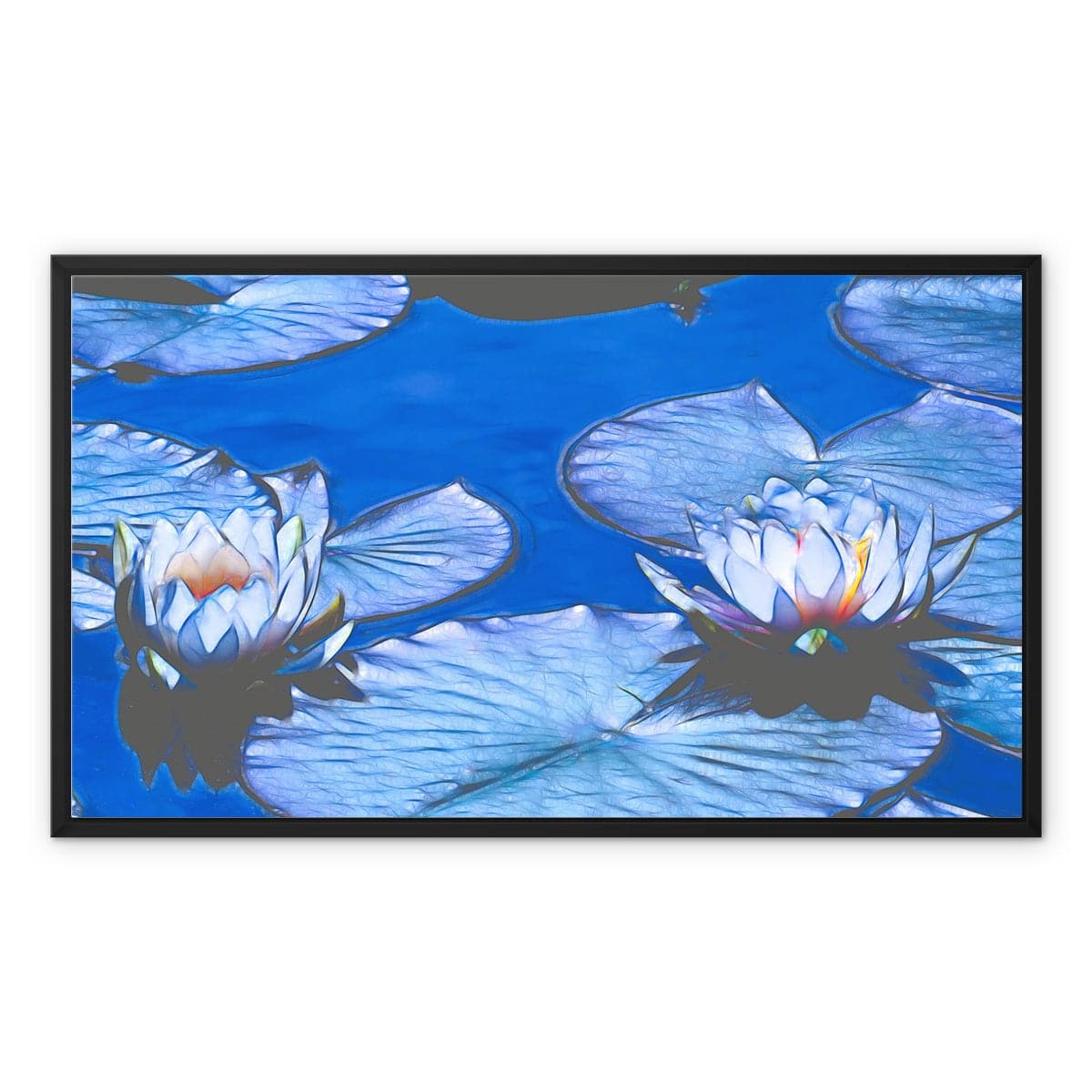 Blue waterlilies_1 Framed Canvas
