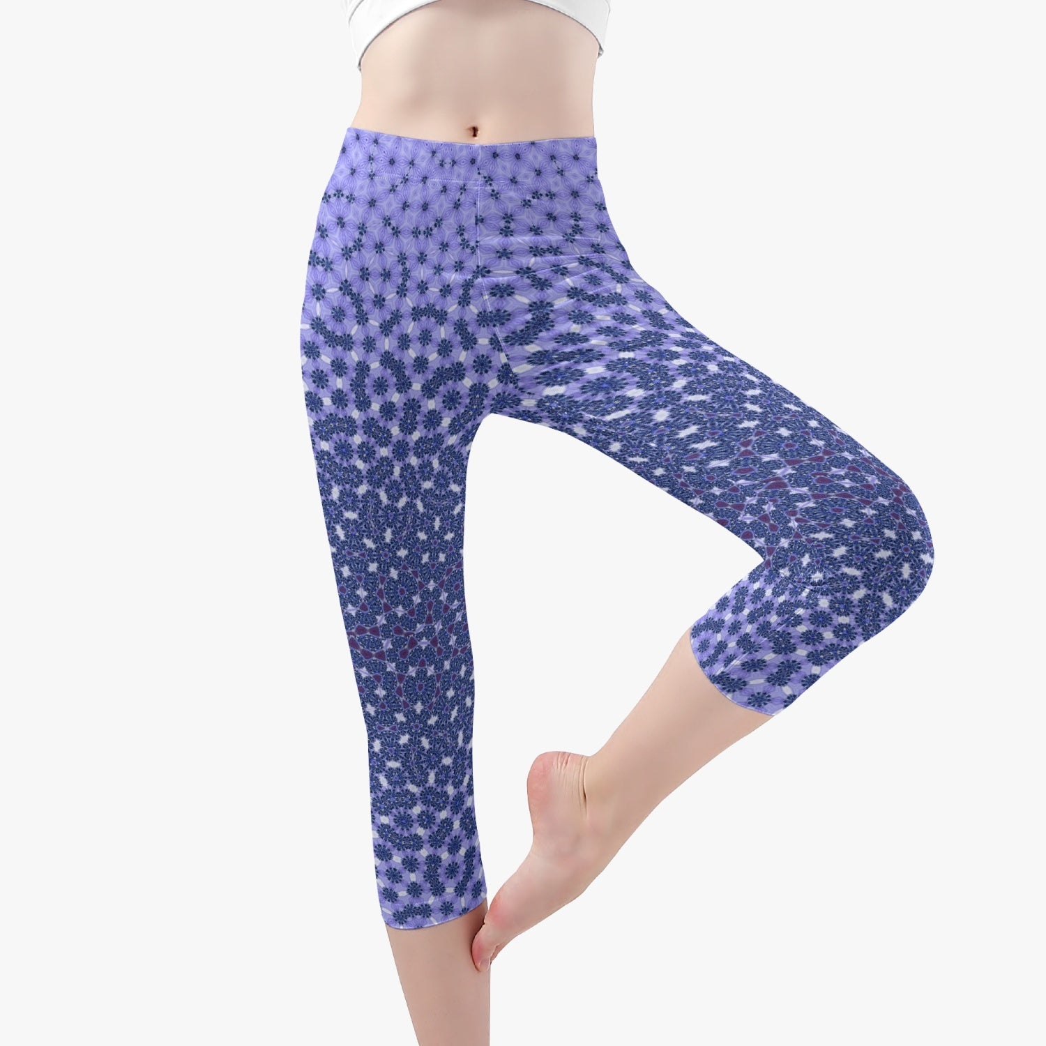 "Knowing" Crown Chacra  Short Type Yoga Pants, by Sensus Studio Design