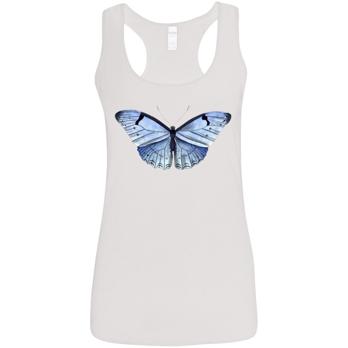 Blue butterfly, Ladies' Softstyle Racerback Tank