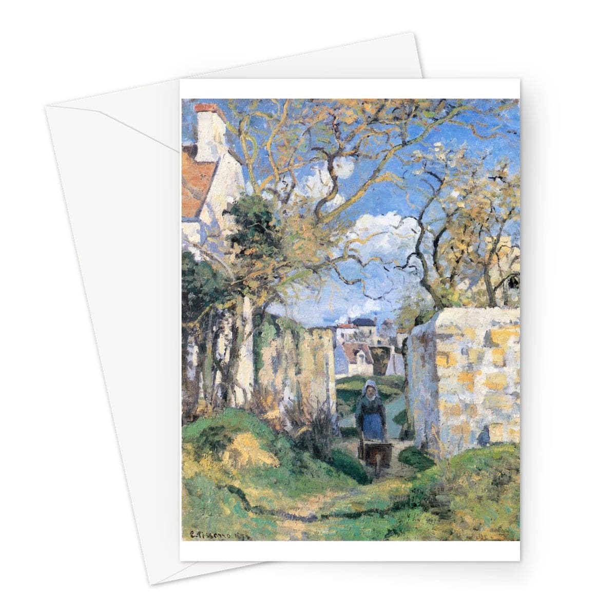 Pissarro art print, famous painting, Landscape from Pontoise Greeting Card