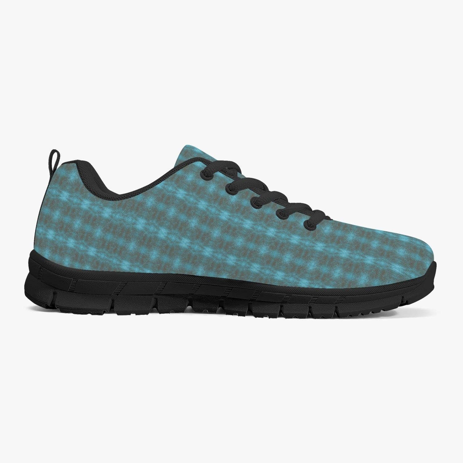 Blue Dots and Lines Every Season  Wear Classic Lightweight Mesh Sneakers for Men and Women (in White/Black), designed by Sensus Studio Design