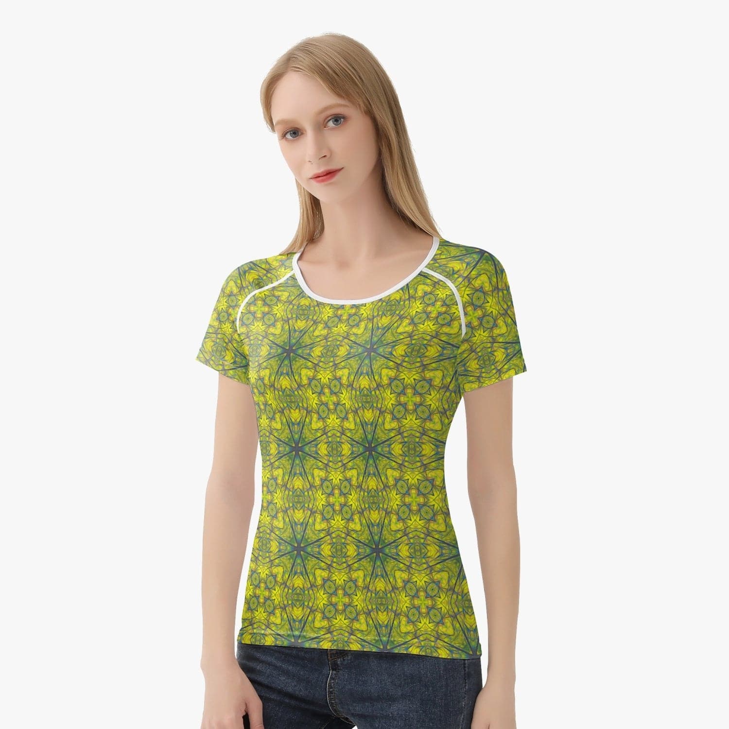 Green Hart chacra Handmade Yoga Top for Women sports T-shirt, by Sensus Studio Design
