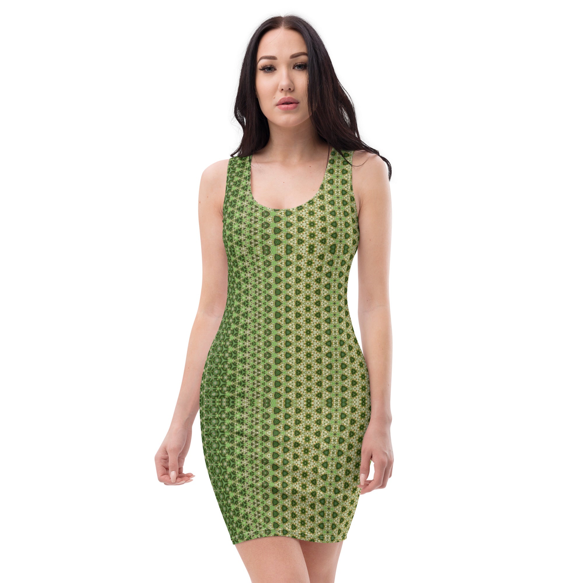 Scarabee Green Fitted Sublimation Cut & Sew Dress, by Sensus Studio Design
