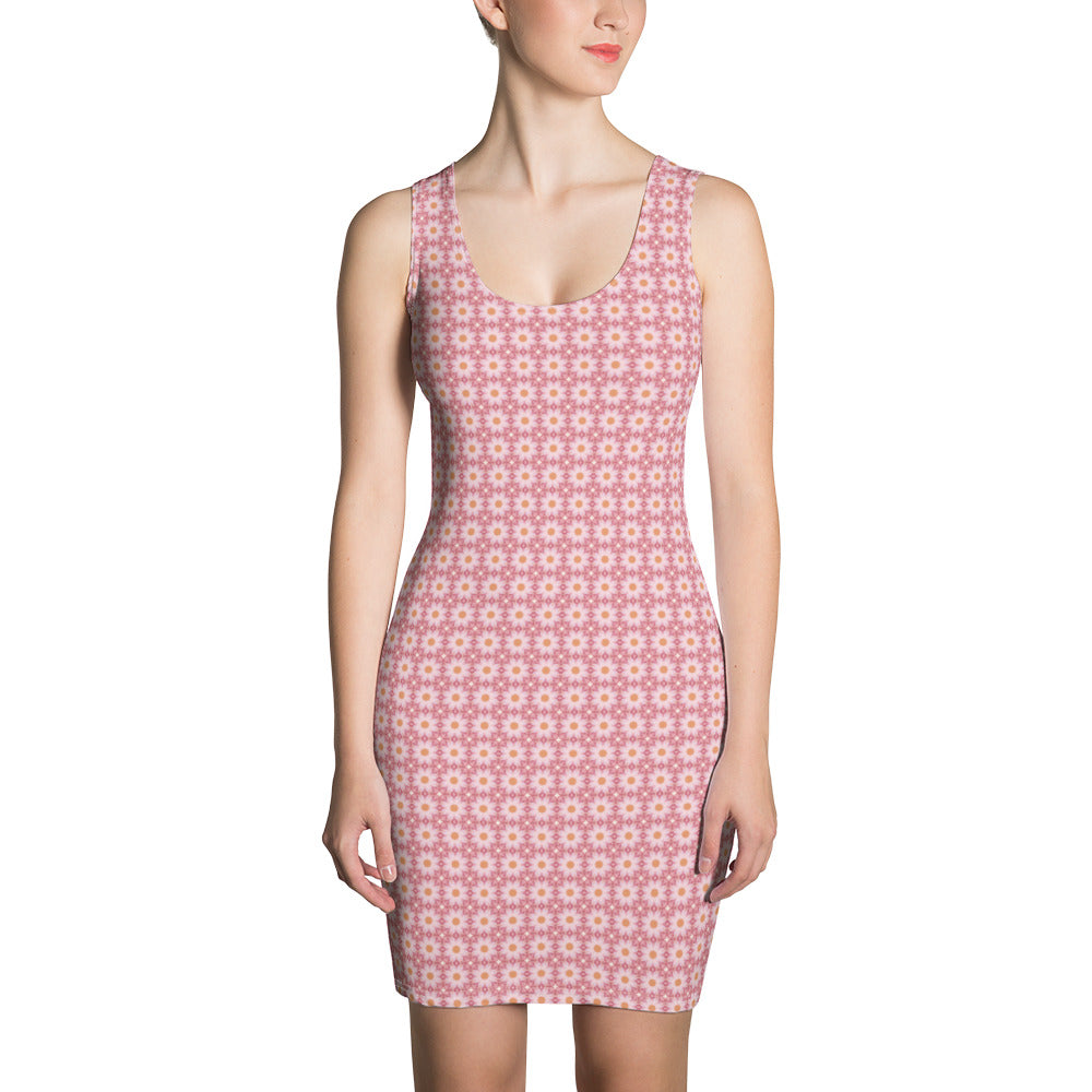 Lovely Pink Rose patterned Sublimation Cut & Sew Dress, by Sensus Studio Design