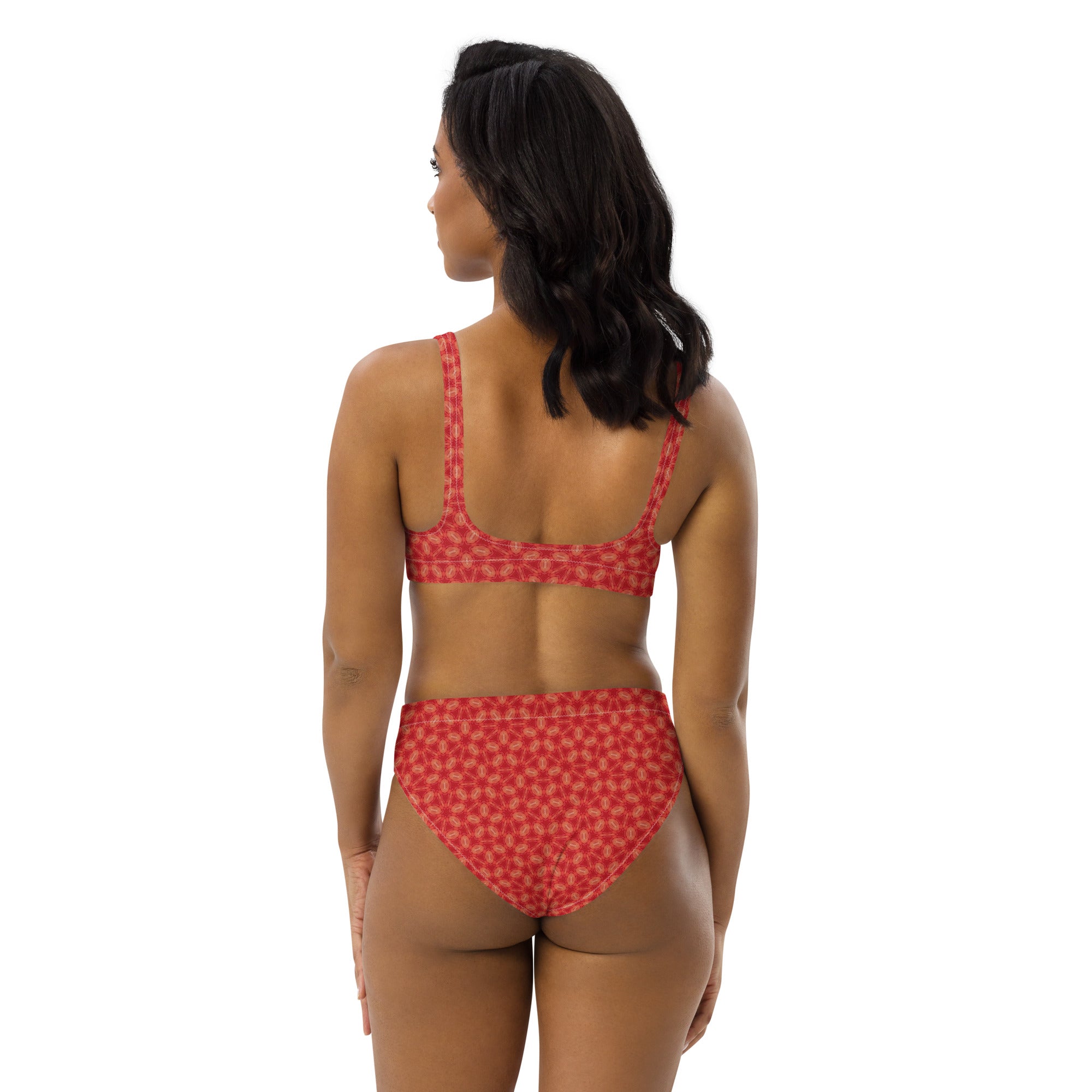 Happy Red Buttercup, Recycled high-waisted bikini, by Sensus Studio Design