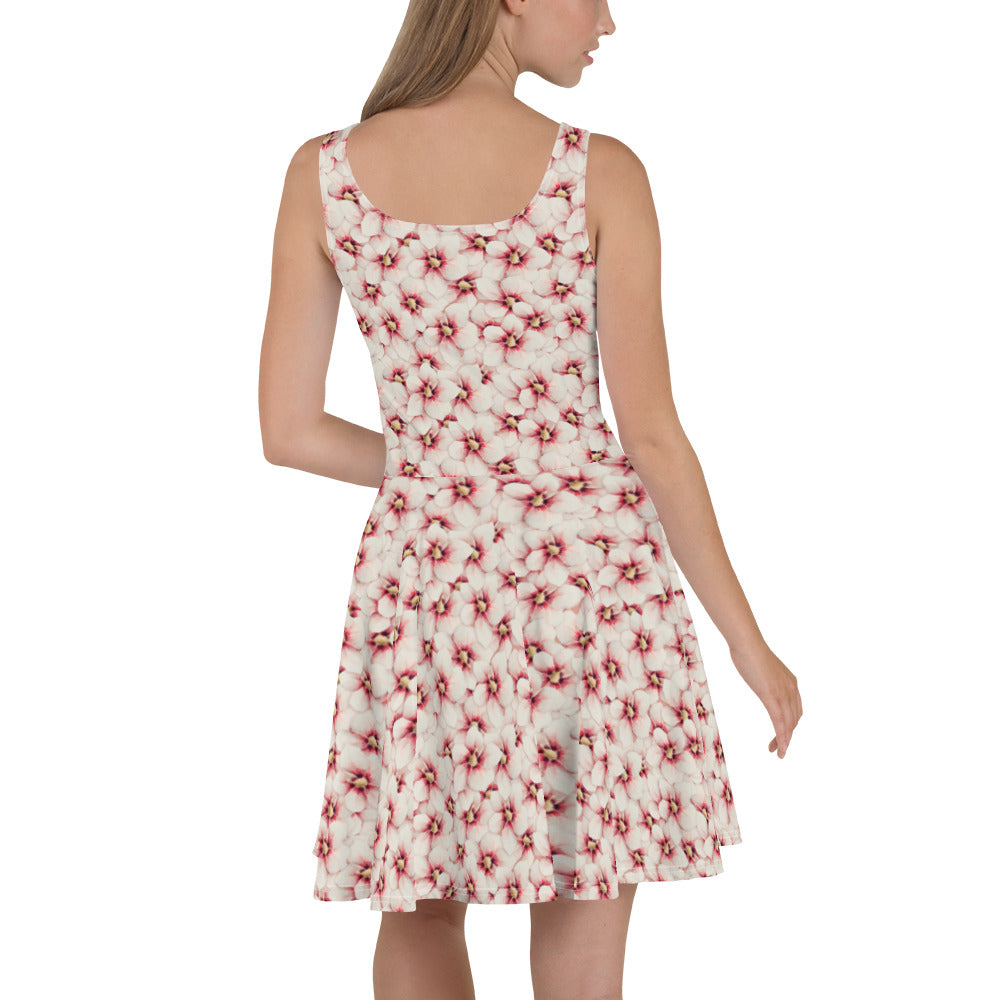White Hibiscus, Skater Dress, by Sensus Studio Design