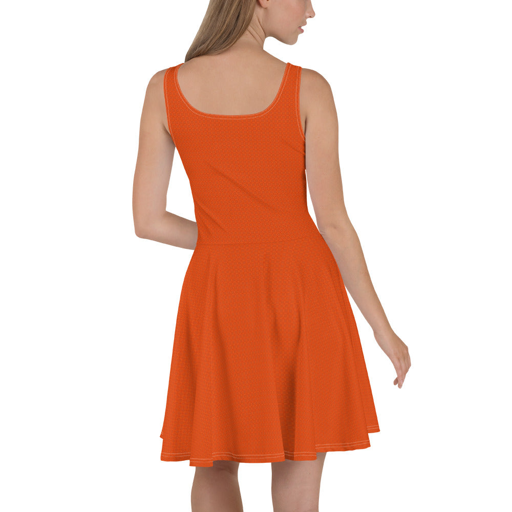 Orange Snake fine patterned Skater Dress, by Sensus Studio Design