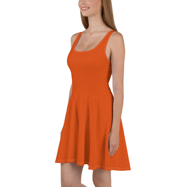 Orange rose patterned Skater Dress, by Sensus Studio Design