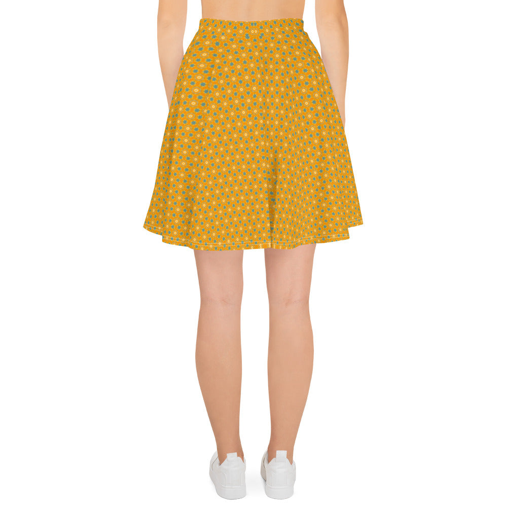 Yellow Tullips fine patterend Skater Skirt, by Sensus Studio Design
