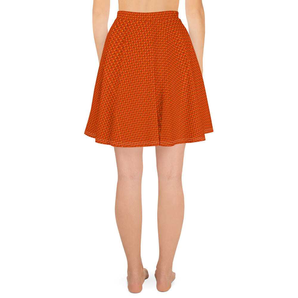 Orange Snake Skin fine patterned Skater Skirt, by Sensus Studio Design