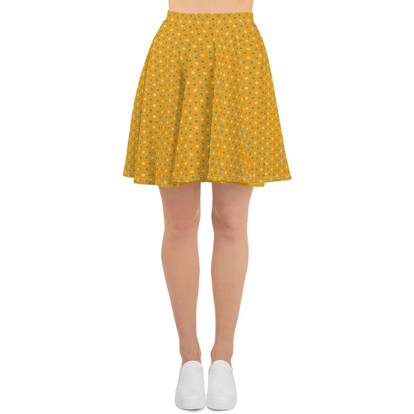Yellow Tullips fine patterend Skater Skirt, by Sensus Studio Design
