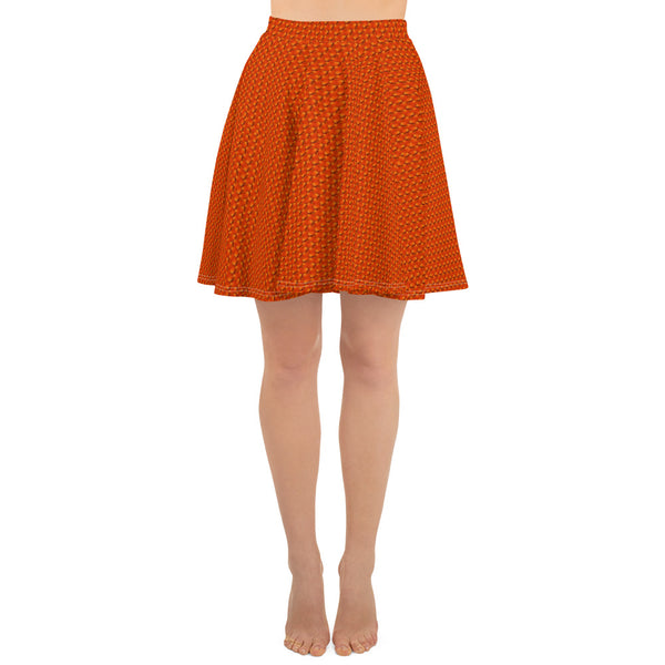 Orange Snake Skin fine patterned Skater Skirt, by Sensus Studio Design