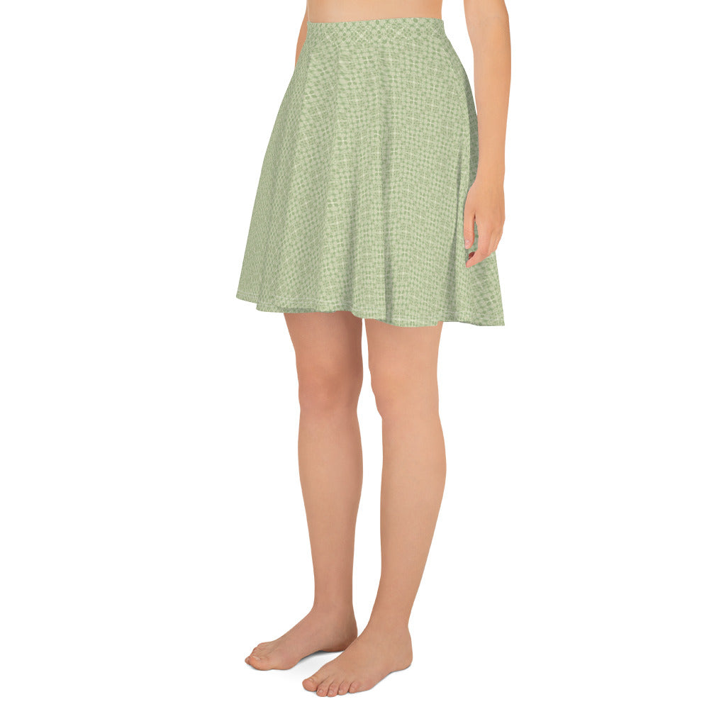 Soft Green fine patterned  Skater Skirt, by Sensus Studio Design