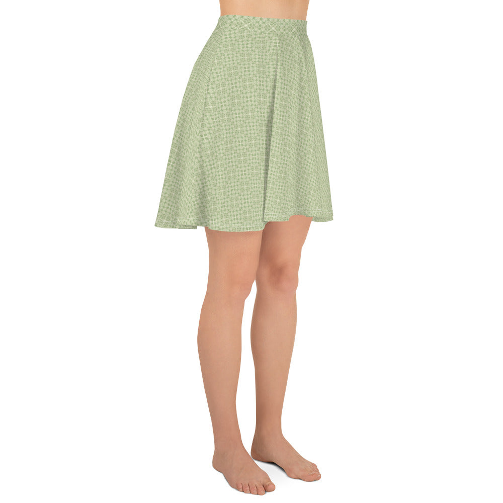 Soft Green fine patterned  Skater Skirt, by Sensus Studio Design