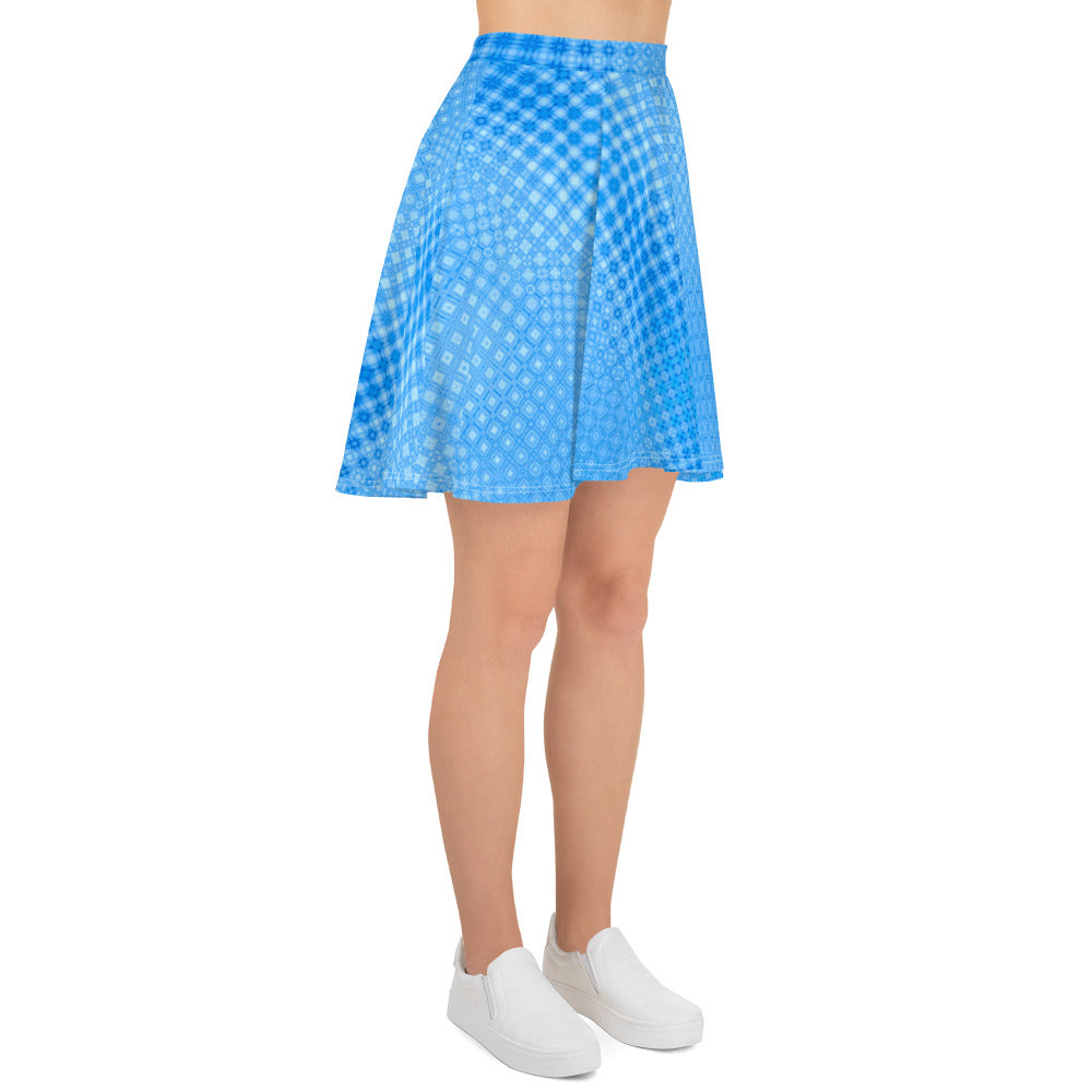 Heavenly Blue Sky, Skater Skirt, by Sensus Studio Design