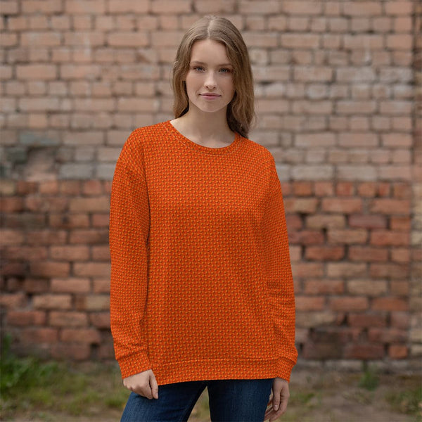 Orange fine patterend Designed Unisex Sweatshirt, by Sensus Studio Design