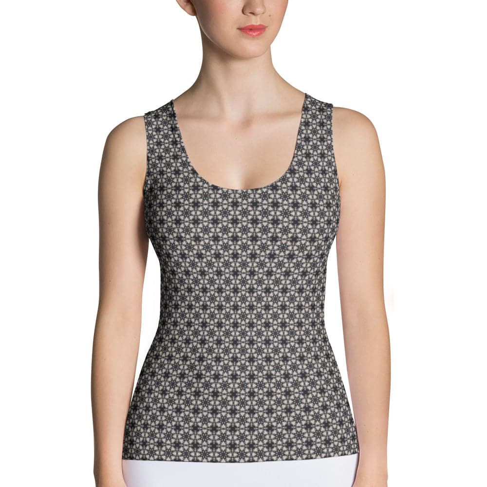 Desirable Brown and Beige Patterned Tank Top for Women