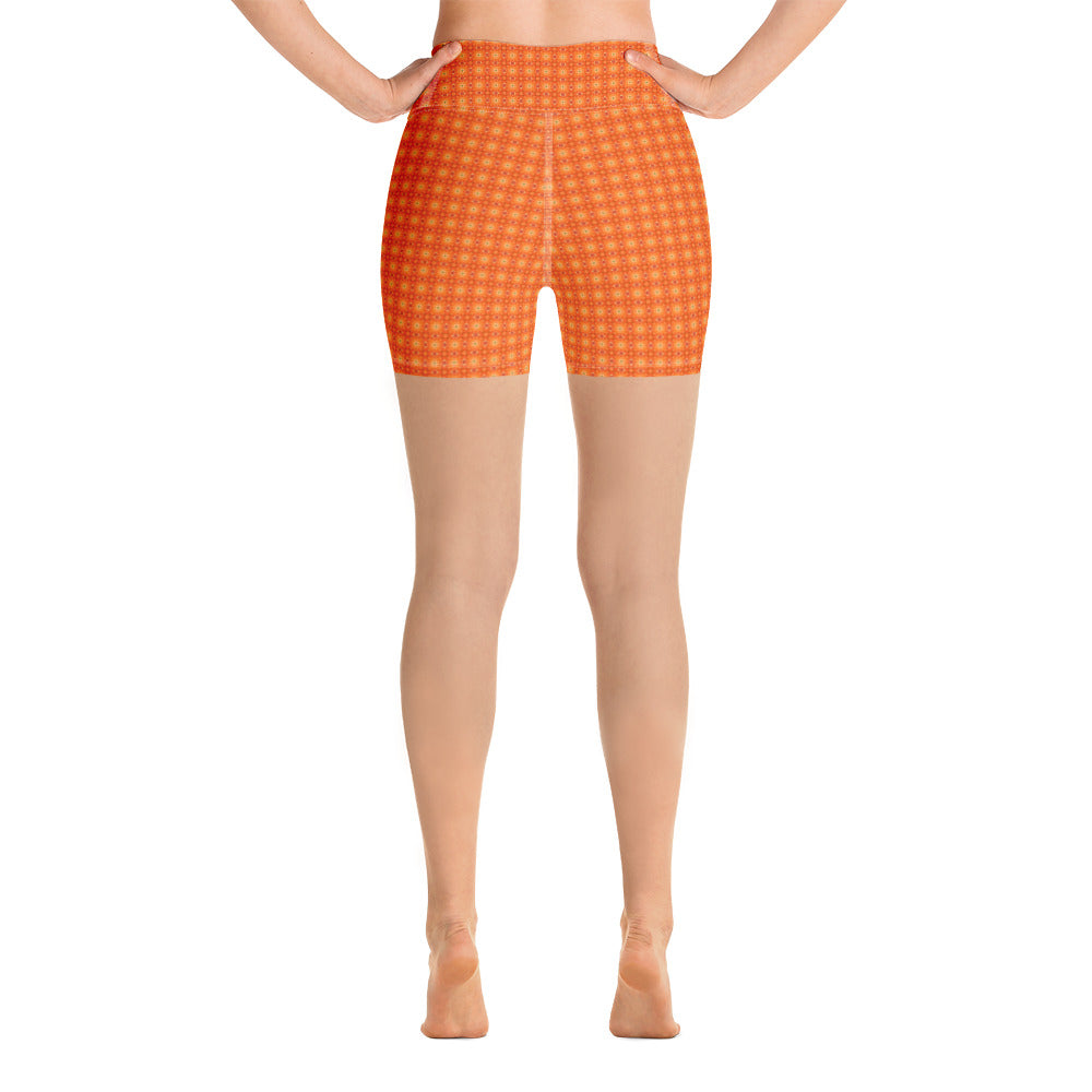 soft orange and yellow patterned Yoga Shorts, by Sensus Studio