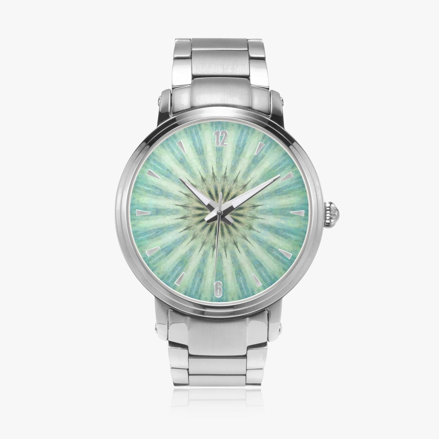 Light Green Lumen, Steel Strap Automatic Watch (With Indicators), by Sensus Studio Design