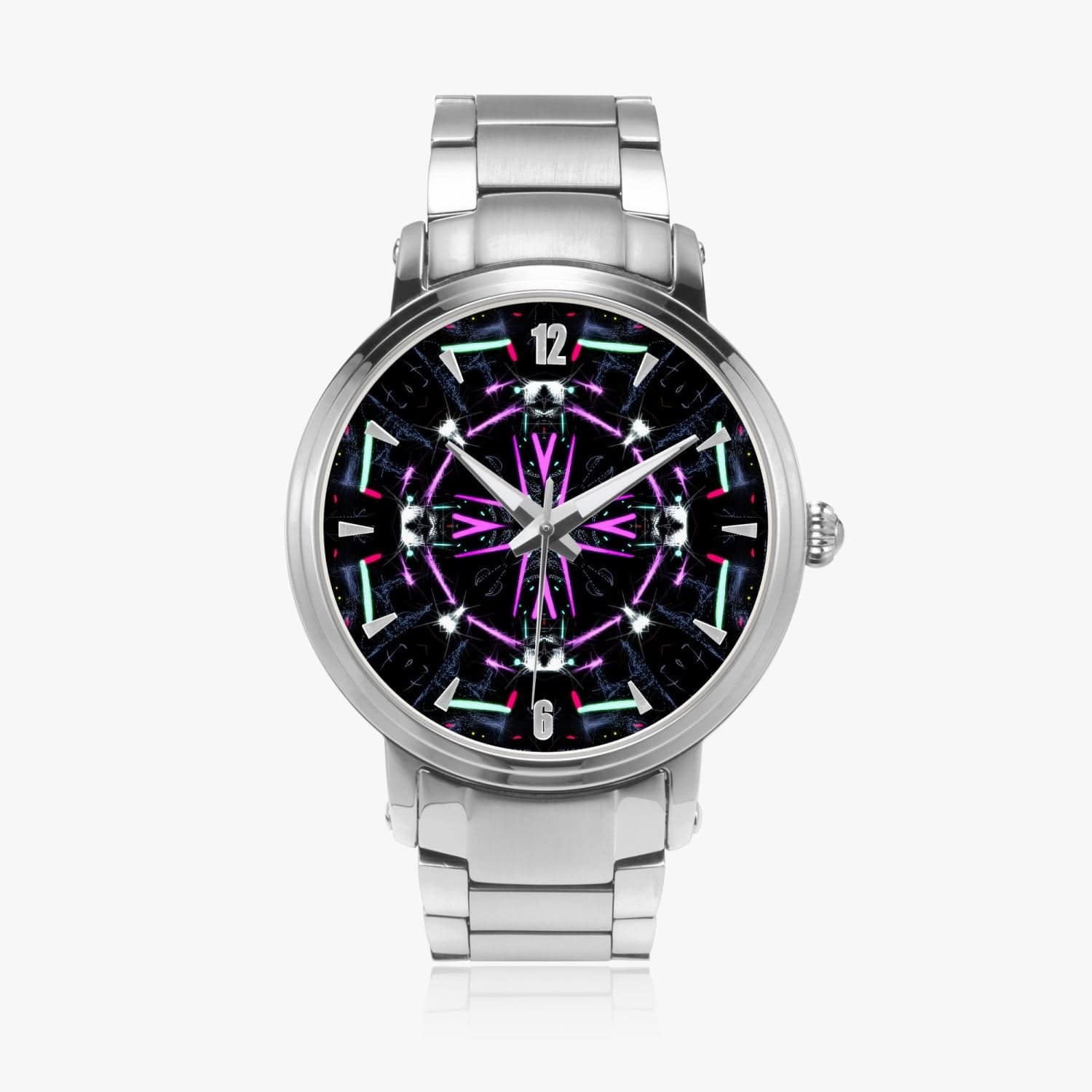 Purple Vortex Series I - Steel Strap Automatic Watch (With Indicators), by Sensus Studio Design