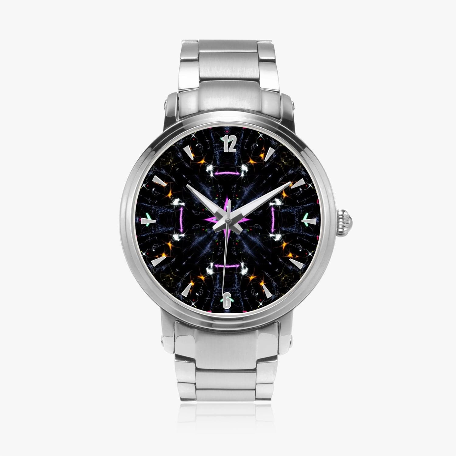 Purple Vortex Series II - Steel Strap Automatic Watch (With Indicators), by Sensus Studio Design