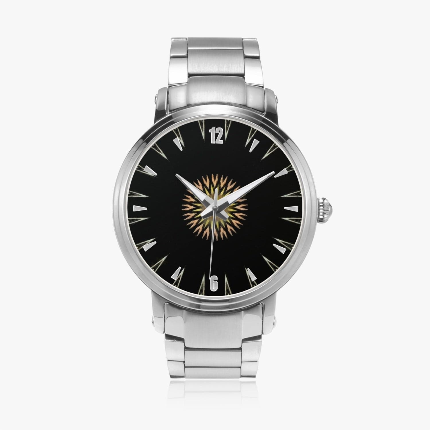 Yellow Star of Equador Steel Strap Automatic Watch (With Indicators), by Sensus Studio Design