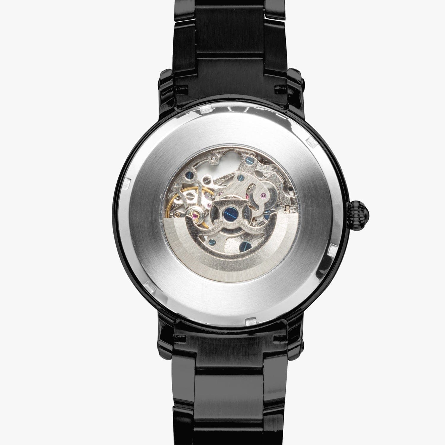 Dark Rose and Gold Damask Patterned New Steel Strap Automatic Watch, by Sensus Studio Design