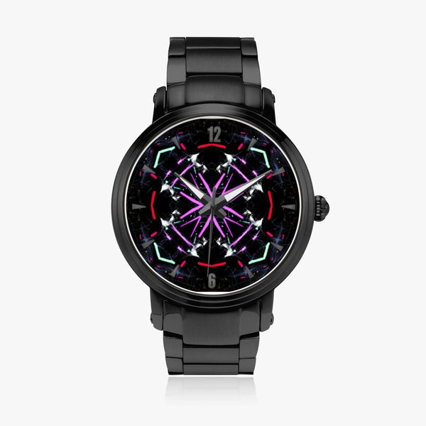 Purple Vortex Series III - Steel Strap Automatic Watch (With Indicators), by Sensus Studio Design