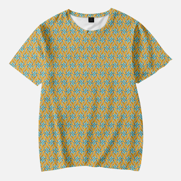 Yelow and Blue Wiggle,  Kids' Short T-Shirts, by Sensus Studio Design